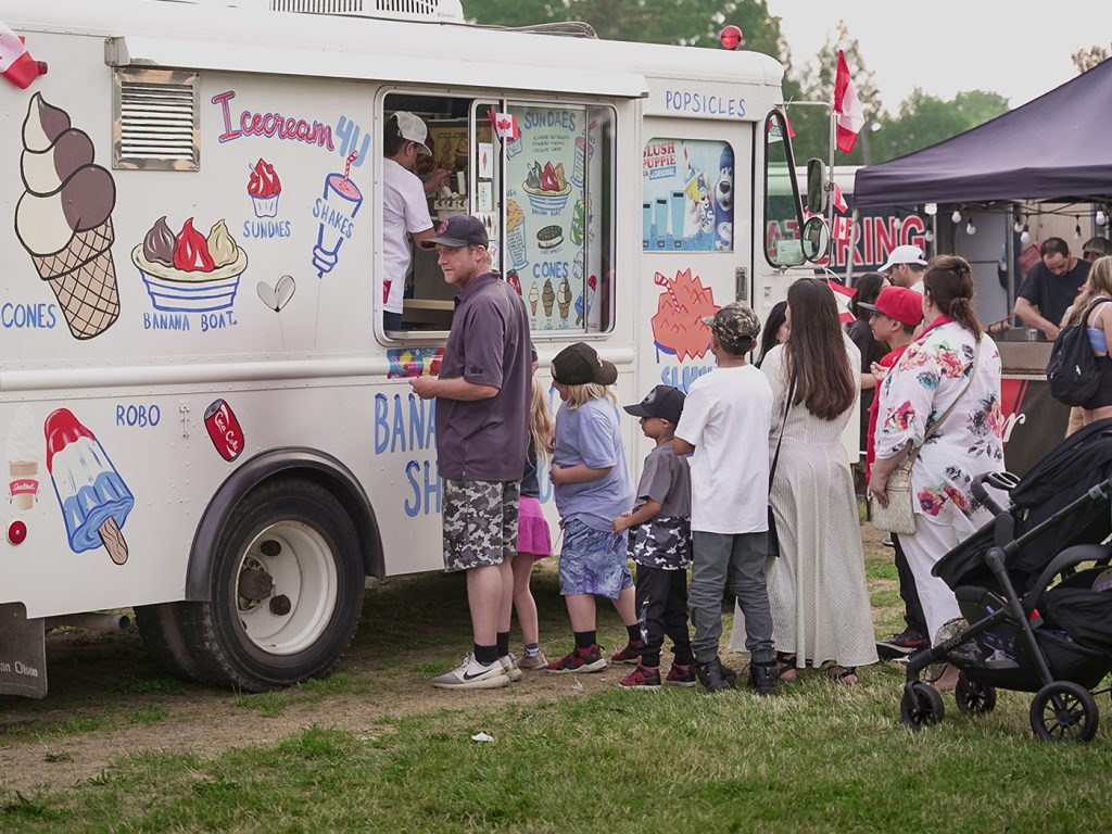 Milton Canada Day food truck with a lineup
